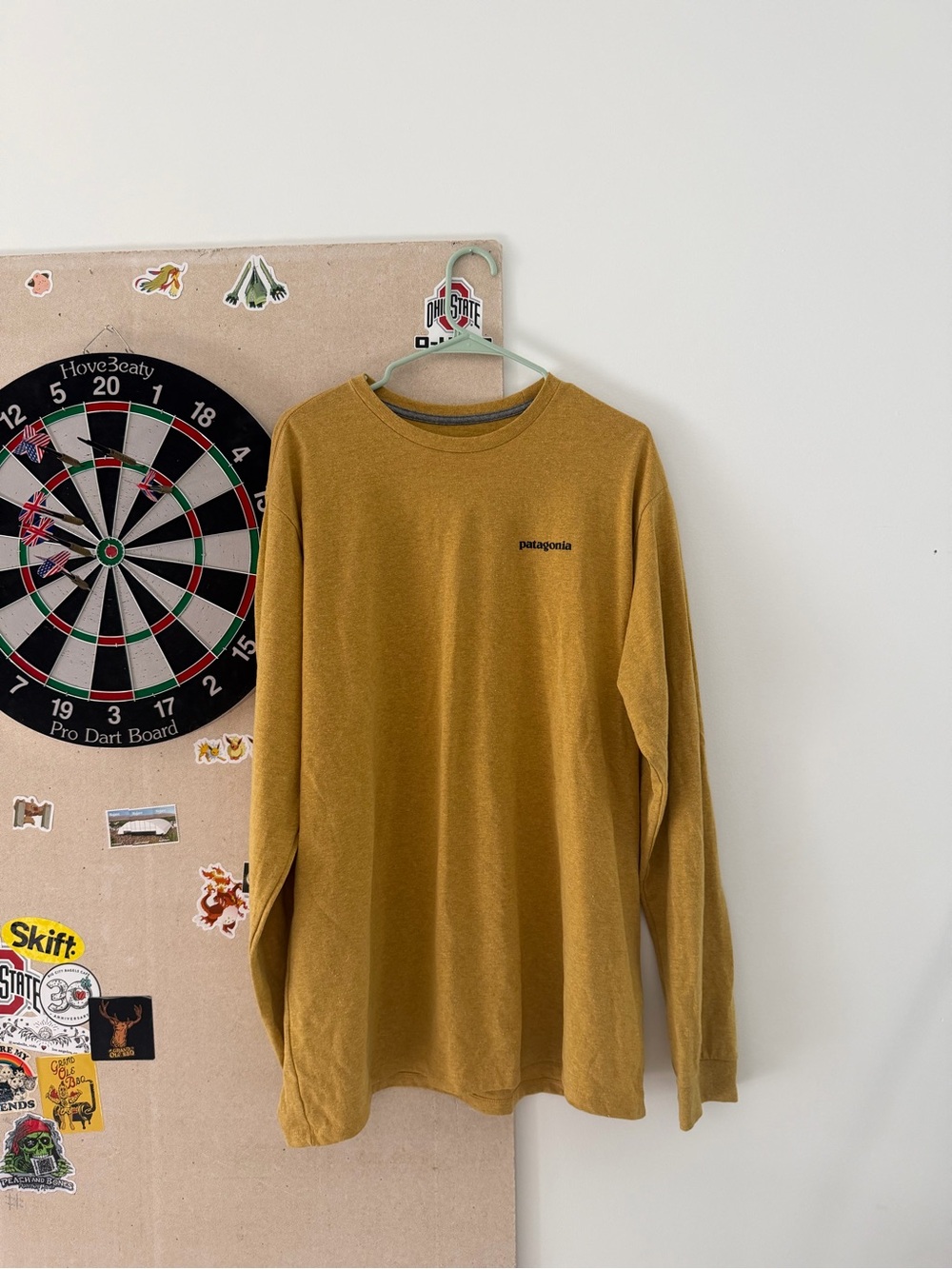 Patagonia Long-Sleeve Crew Tee — Mustard Yellow